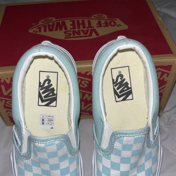 Kids Light Blue Checkered Vans - BRAND NEW - Picture 3 of 4